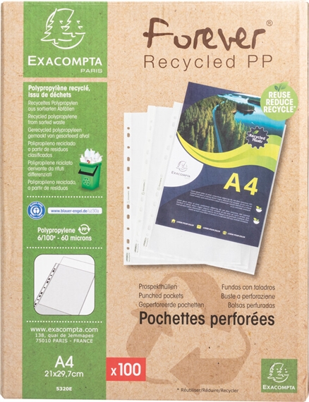 Bte de 100 Poches transparentes EXACOMPTA